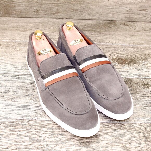 Allen Edmonds RANDOLPH Loafer Sneaker 11.5 D Grey Suede * add $15 new Trees - Picture 1 of 13